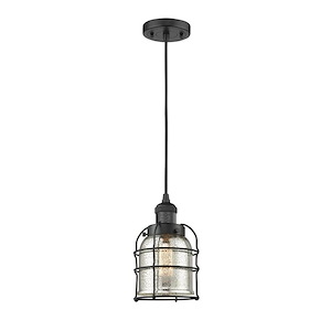 Bell Cage - 1 Light Cord Hung Mini Pendant In Traditional Style-9 Inches Tall and 6 Inches Wide - 1288925