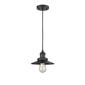 Railroad - 100W 1 LED Cord Hung Mini Pendant-5.13 Inch Tall and 8 Inch Wide - 1421532