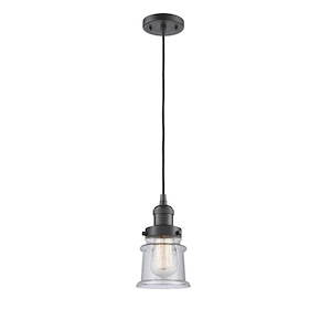 Canton - 1 Light Cord Hung Mini Pendant In Industrial Style-10 Inches Tall and 5.25 Inches Wide