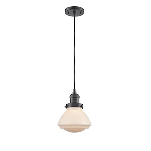 Olean - 1 Light Cord Hung Mini Pendant In Industrial Style-7.75 Inches Tall and 6.75 Inches Wide