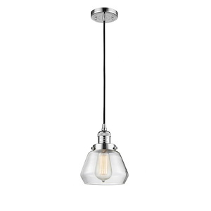 Fulton - 1 Light Cord Hung Mini Pendant In Industrial Style-10 Inches Tall and 7 Inches Wide - 1288924