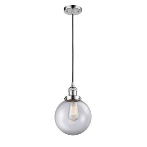 Beacon - 1 Light Cord Hung Mini Pendant In Industrial Style-11.5 Inches Tall and 8 Inches Wide - 1288920