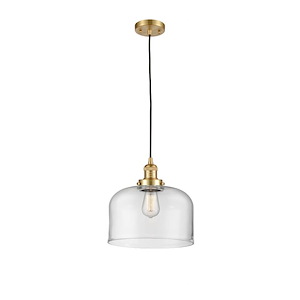 Bell - 1 Light Cord Hung Mini Pendant In Industrial Style-8 Inches Tall and 12 Inches Wide
