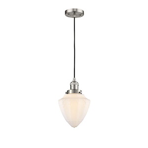 Bullet - 1 Light Cord Hung Mini Pendant-11.13 Inch Tall and 7 Inch Wide - 1422191