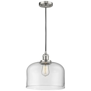 Bell - 1 Light Cord Hung Mini Pendant In Industrial Style-8 Inches Tall and 12 Inches Wide - 1288922