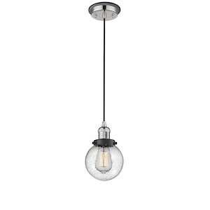 Beacon - 1 Light Cord Hung Mini Pendant In Industrial Style-9.5 Inches Tall and 6 Inches Wide