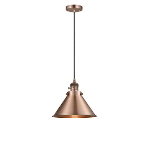 Briarcliff - 1 Light Cord Cone Mini Pendant-8.63 Inch Tall and 10 Inch Wide - 1421551