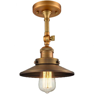 One Light Railroad Semi-Flush Mount-8 Inches Wide by 11 Inches High