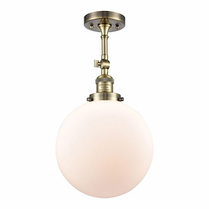 Beacon - 1 Light Semi-Flush Mount In Industrial Style-16 Inches Tall and 10 Inches Wide