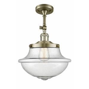Oxford - 1 Light Adjustable Semi-Flush Mount In Traditional Style-15.5 Inches Tall and 11.75 Inches Wide