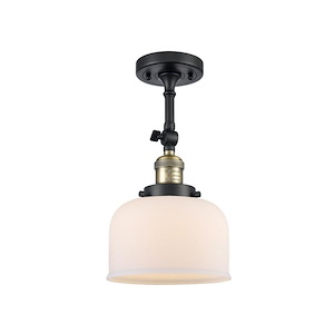Franklin Restoration - 1 Light Bell Semi-Flush Mount In IndustrialStyle-13.88 Inches Tall and 8 Inches Wide