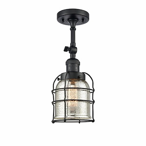 Bell Cage - 1 Light Semi-Flush Mount In Industrial Style-13.5 Inches Tall and 5 Inches Wide - 1288977
