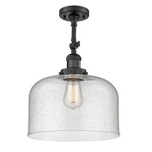 Bell - 1 Light Semi-Flush Mount In Industrial Style-16 Inches Tall and 12 Inches Wide - 1289009