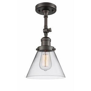 Cone - 1 Light Semi-Flush Mount In Industrial Style-14.5 Inches Tall and 7.75 Inches Wide - 1288917