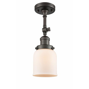 Bell - 1 Light Semi-Flush Mount In Industrial Style-13.5 Inches Tall and 5 Inches Wide