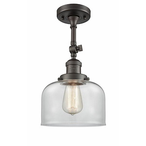 Bell - 1 Light Semi-Flush Mount In Industrial Style-14 Inches Tall and 8 Inches Wide - 1288930