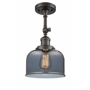 Bell - 1 Light Semi-Flush Mount In Industrial Style-14 Inches Tall and 8 Inches Wide