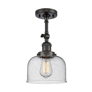 Bell - 1 Light Semi-Flush Mount In Industrial Style-14 Inches Tall and 8 Inches Wide - 1288930