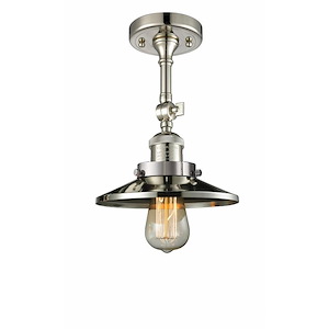 Railroad - 1 Light Semi-Flush Mount In Traditional Style-10.5 Inches Tall and 8 Inches Wide