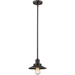 One Light Railroad Stem Pendant-8 Inches Wide by 8 Inches High