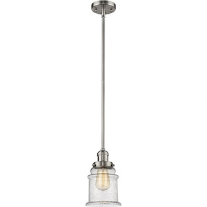 Canton - 1 Light Stem Hung Mini Pendant In Industrial Style-10 Inches Tall and 6.5 Inches Wide