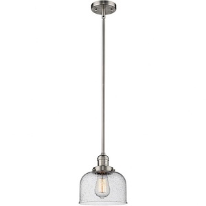 Bell - 1 Light Stem Hung Mini Pendant In Industrial Style-10 Inches Tall and 8 Inches Wide - 1285381