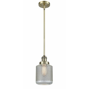 Stanton - 1 Light Stem Hung Mini Pendant In Industrial Style-12 Inches Tall and 6 Inches Wide