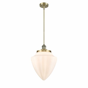 Bullet - 1 Light Stem Hung Mini Pendant In Traditional Style-16 Inches Tall and 12 Inches Wide