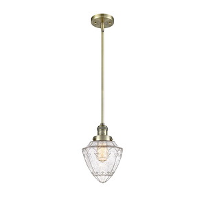 Bullet - 1 Light Stem Hung Mini Pendant-14 Inch Tall and 7 Inch Wide - 1421878
