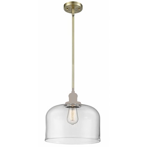 Bell - 1 Light Stem Hung Mini Pendant In Industrial Style-13 Inches Tall and 12 Inches Wide - 1288990