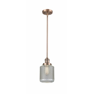 Stanton - 1 Light Stem Hung Mini Pendant In Industrial Style-12 Inches Tall and 6 Inches Wide