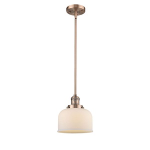 Bell - 1 Light Stem Hung Mini Pendant-10 Inch Tall and 8 Inch Wide - 1285381