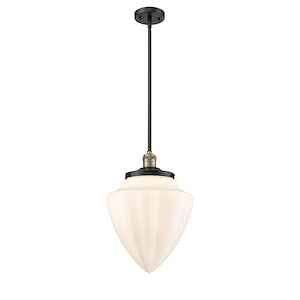 Bullet - 100W 1 LED Stem Hung Mini Pendant-16 Inch Tall and 12 Inch Wide - 1421757