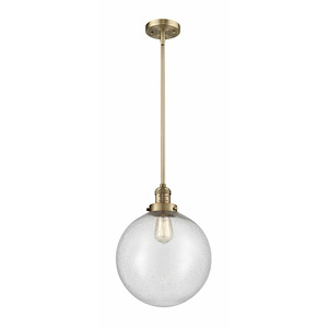 Beacon - 1 Light Stem Hung Mini Pendant In Industrial Style-15 Inches Tall and 12 Inches Wide