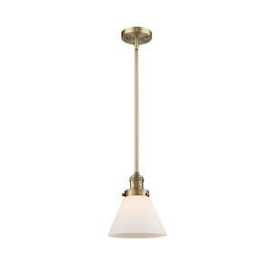 Cone - 1 Light Stem Hung Mini Pendant-10 Inch Tall and 8 Inch Wide - 1288949