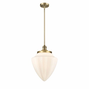 Bullet - 1 Light Stem Hung Mini Pendant In Traditional Style-16 Inches Tall and 12 Inches Wide - 1288939