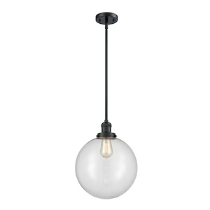 Beacon - 1 Light Stem Hung Mini Pendant In Industrial Style-15 Inches Tall and 12 Inches Wide - 1288948