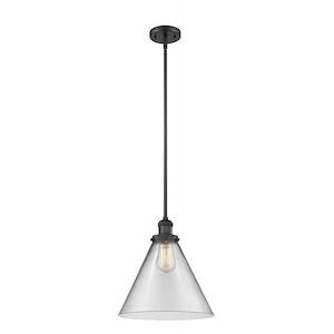 Franklin Restoration - 1 Light Cone Mini Pendant In IndustrialStyle-16 Inches Tall and 12 Inches Wide
