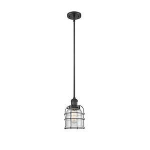 Bell Cage - 1 Light Mini Pendant In Traditional Style-9 Inches Tall and 6 Inches Wide