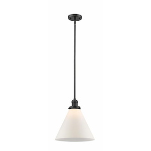 Cone - 1 Light Mini Pendant In Industrial Style-16 Inches Tall and 12 Inches Wide