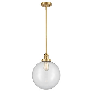 Franklin Restoration - 1 Light Beacon Mini Pendant In IndustrialStyle-15 Inches Tall and 12 Inches Wide