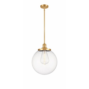 Beacon - 1 Light Stem Hung Mini Pendant In Industrial Style-17 Inches Tall and 14 Inches Wide