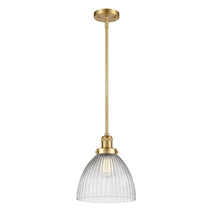 Seneca Falls - 100W 1 LED Stem Hung Mini Pendant-12 Inch Tall and 9.5 Inch Wide - 1422074