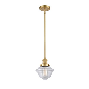 Oxford - 1 Light Stem Hung Mini Pendant In Traditional Style-8 Inches Tall and 7.5 Inches Wide