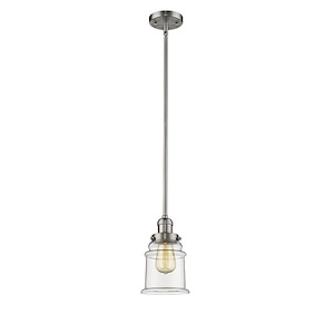 Canton - 1 Light Stem Hung Mini Pendant In Industrial Style-10 Inches Tall and 6.5 Inches Wide