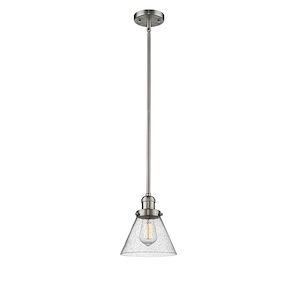 Franklin Restoration - 1 Light Cone Mini Pendant In IndustrialStyle-10 Inches Tall and 8 Inches Wide