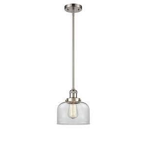 Bell - 1 Light Stem Hung Mini Pendant In Industrial Style-10 Inches Tall and 8 Inches Wide - 1285381