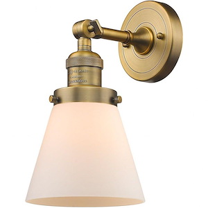 Small Cone-1 Light Wall Sconce in Industrial Style-6.25 Inches Wide by 10 Inches High