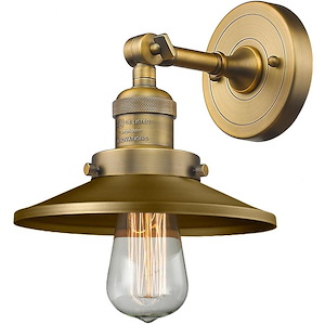 One Light Railroad Wall Sconce-8 Inches Wide by 8 Inches High