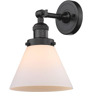 Large Cone-1 Light Wall Sconce in Industrial Style-8 Inches Wide by 10 Inches High